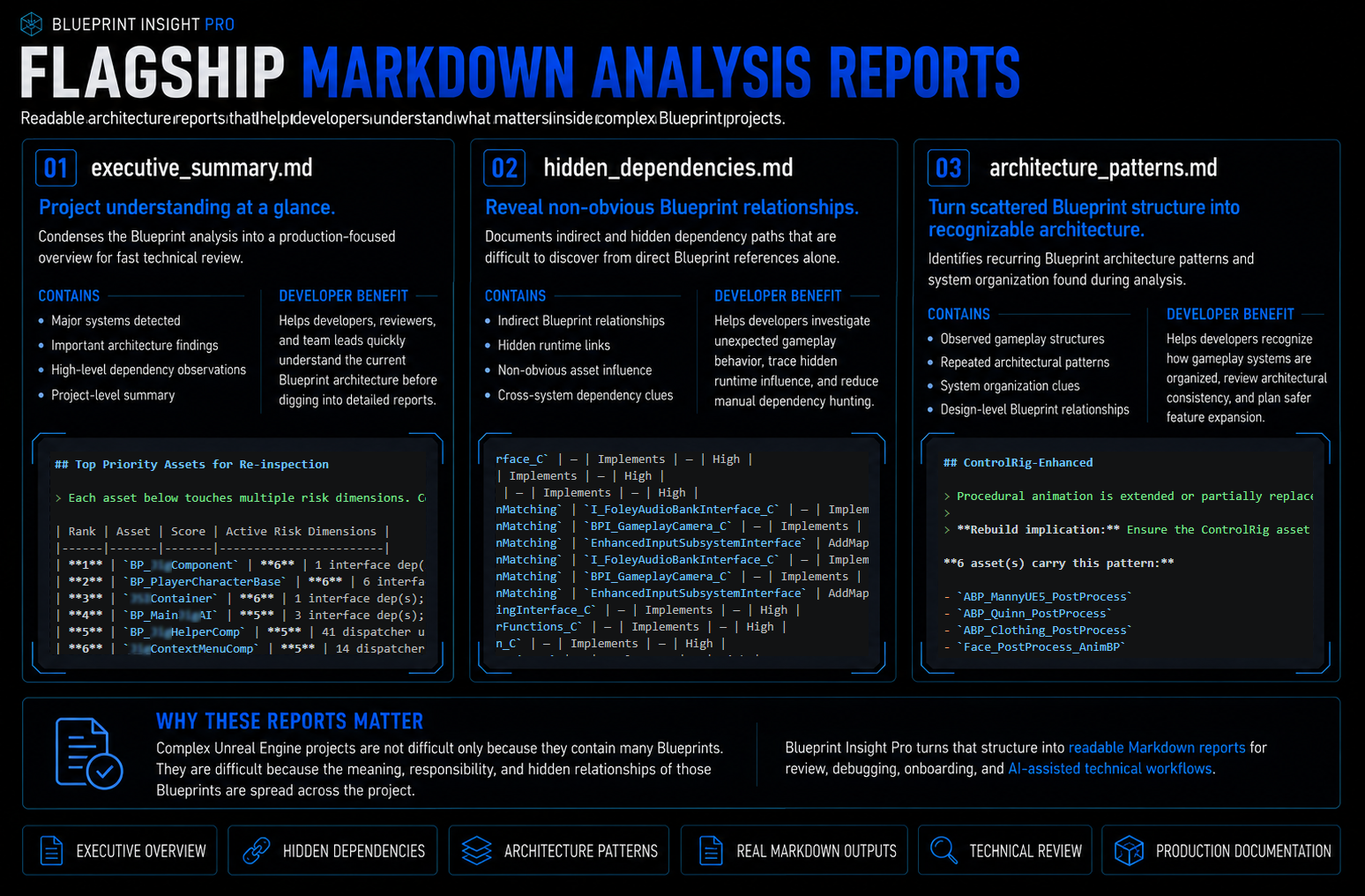 Flagship Markdown reports explanation panel